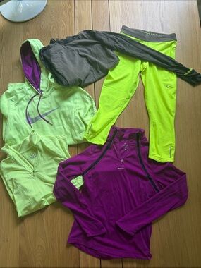 BUNDLE! Nike Neon Yellow and Purple Activewear Set
